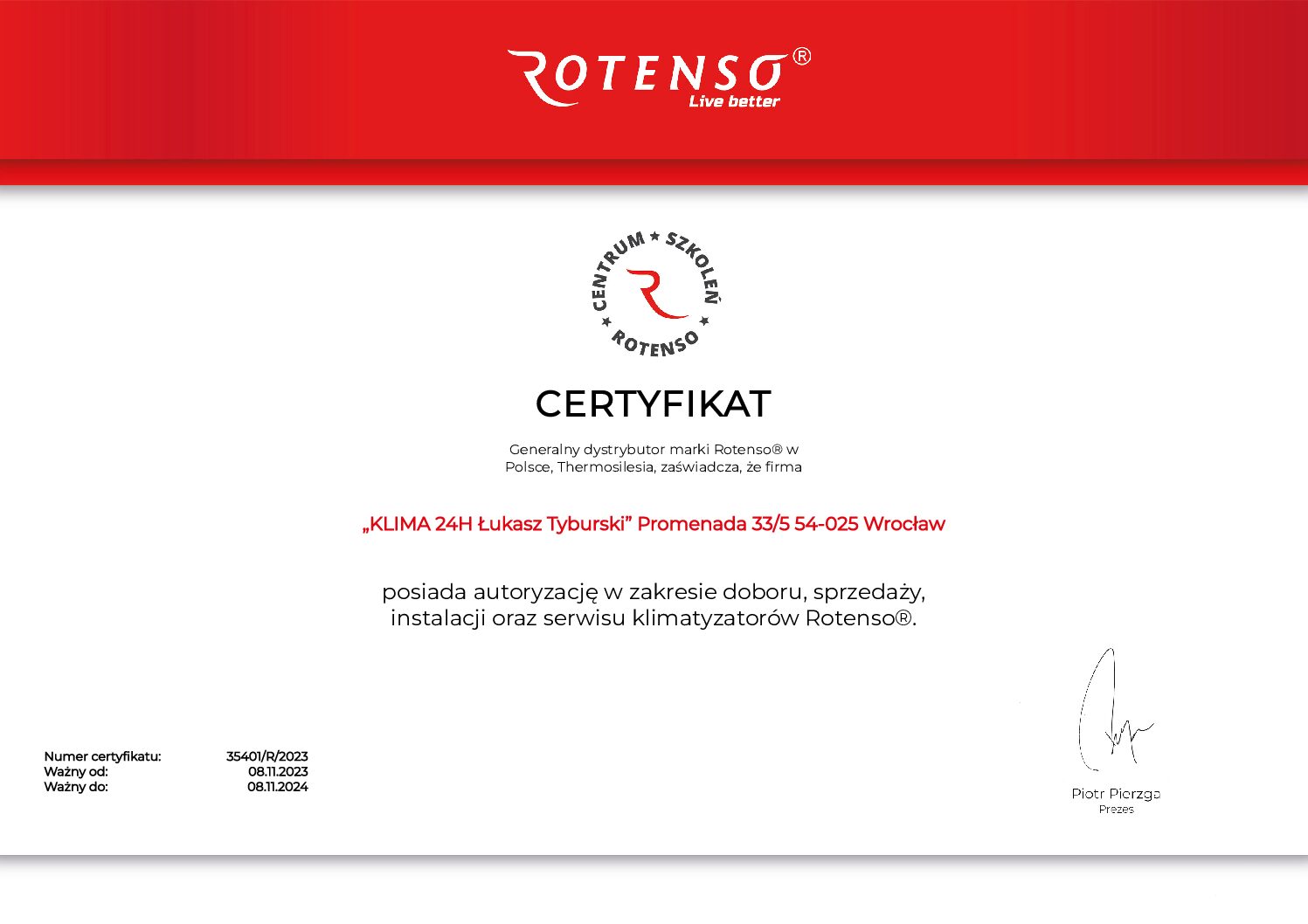 24h certyfikat pdf - Certyfikaty